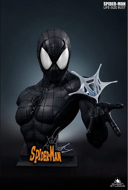 Comic Spider-Man 1:1 Bust by Queen Studios – Black Version Comic Spider-Man 1:1 Bust by Queen Studios – Black Version