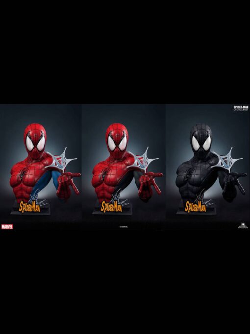 Comic Spider-Man 1:1 Bust by Queen Studios - Black Version - Image 4