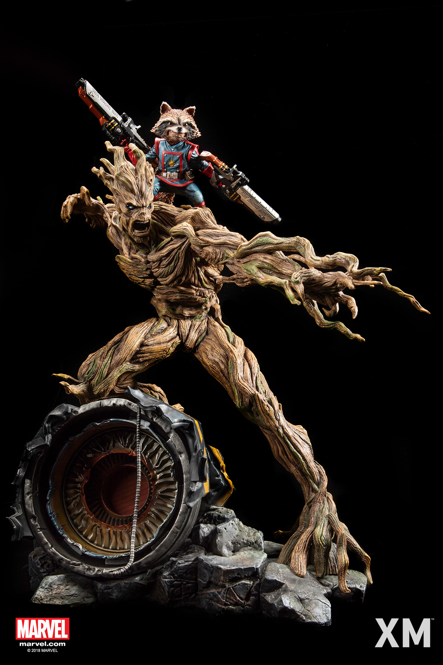 Rocket Raccoon & Groot 1:4 Scale Statue By XM Studio