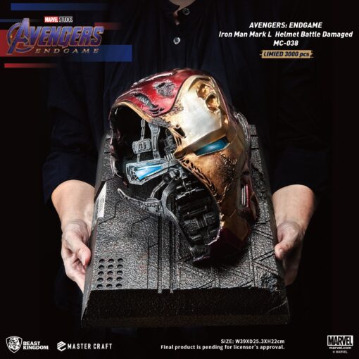 Iron Man Mark 50 Battle Damaged Helmet Statue by Beast Kingdom - Image 2