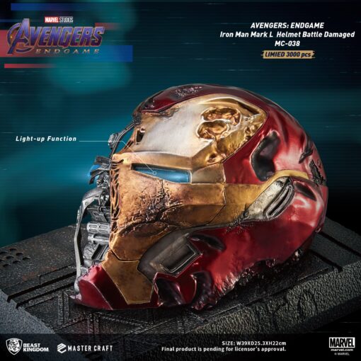 Iron Man Mark 50 Battle Damaged Helmet Statue by Beast Kingdom - Image 11