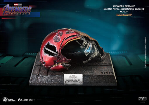 Iron Man Mark 50 Battle Damaged Helmet Statue by Beast Kingdom - Image 5