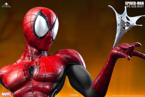 LIMITED EDITION SPIDERMAN BLACK/RED 1:1 LIFESIZE BUST BY QUEEN STUDIOS