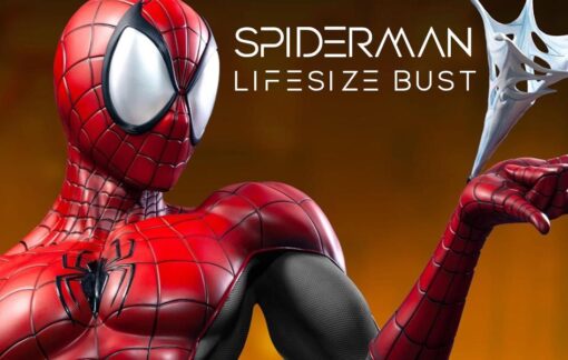 LIMITED EDITION SPIDERMAN BLACK/RED 1:1 LIFESIZE BUST BY QUEEN STUDIOS - Image 2