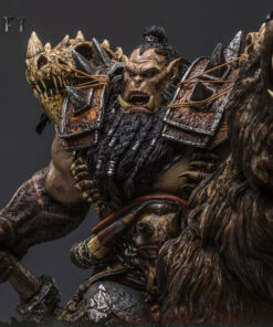 Alternative view of Blackhand Riding Wolf Statue by Damtoys