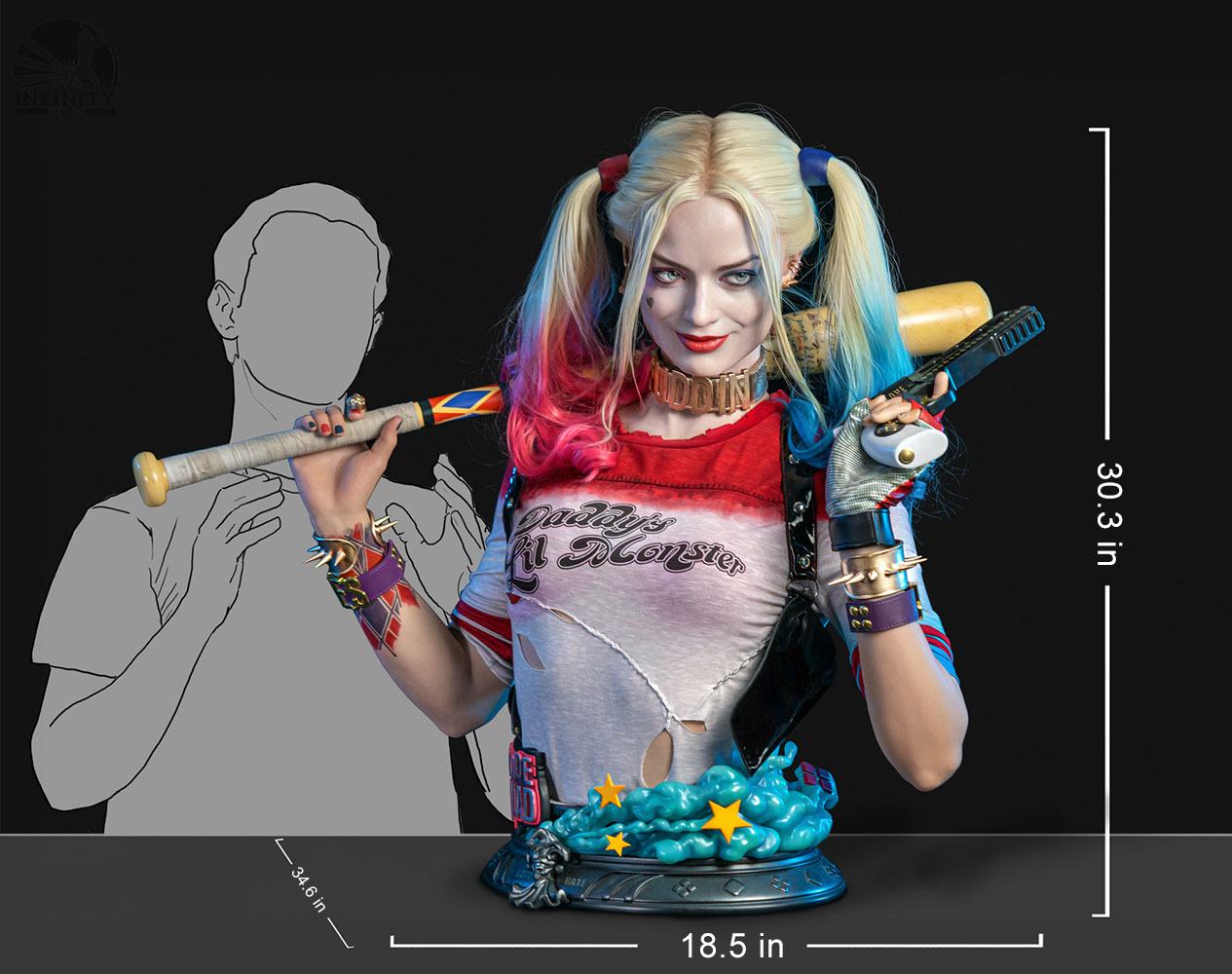 Backorder: Harley Quinn Life-Size Bust by Infinity Studio X Penguin Toys Suicide Squad LIMITED EDITION - Image 2