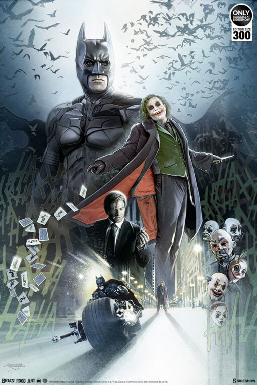 Batman The Dark Knight by Brian Rood - ART PRINT with frame