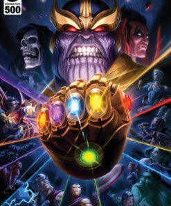 Thanos & Infinity Gauntlet by Fabian Schlaga - ART PRINT with frame