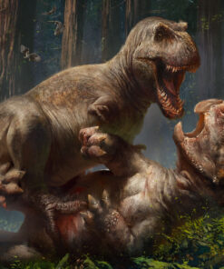 T-Rex vs Triceratops by RJ Palmer - ART PRINT with frame