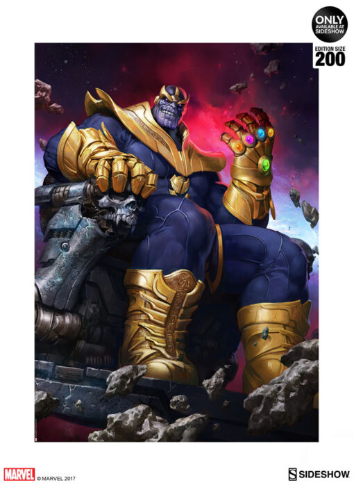 Thanos on Throne by Doo-Chun & Ian MacDonald - ART PRINT with frame