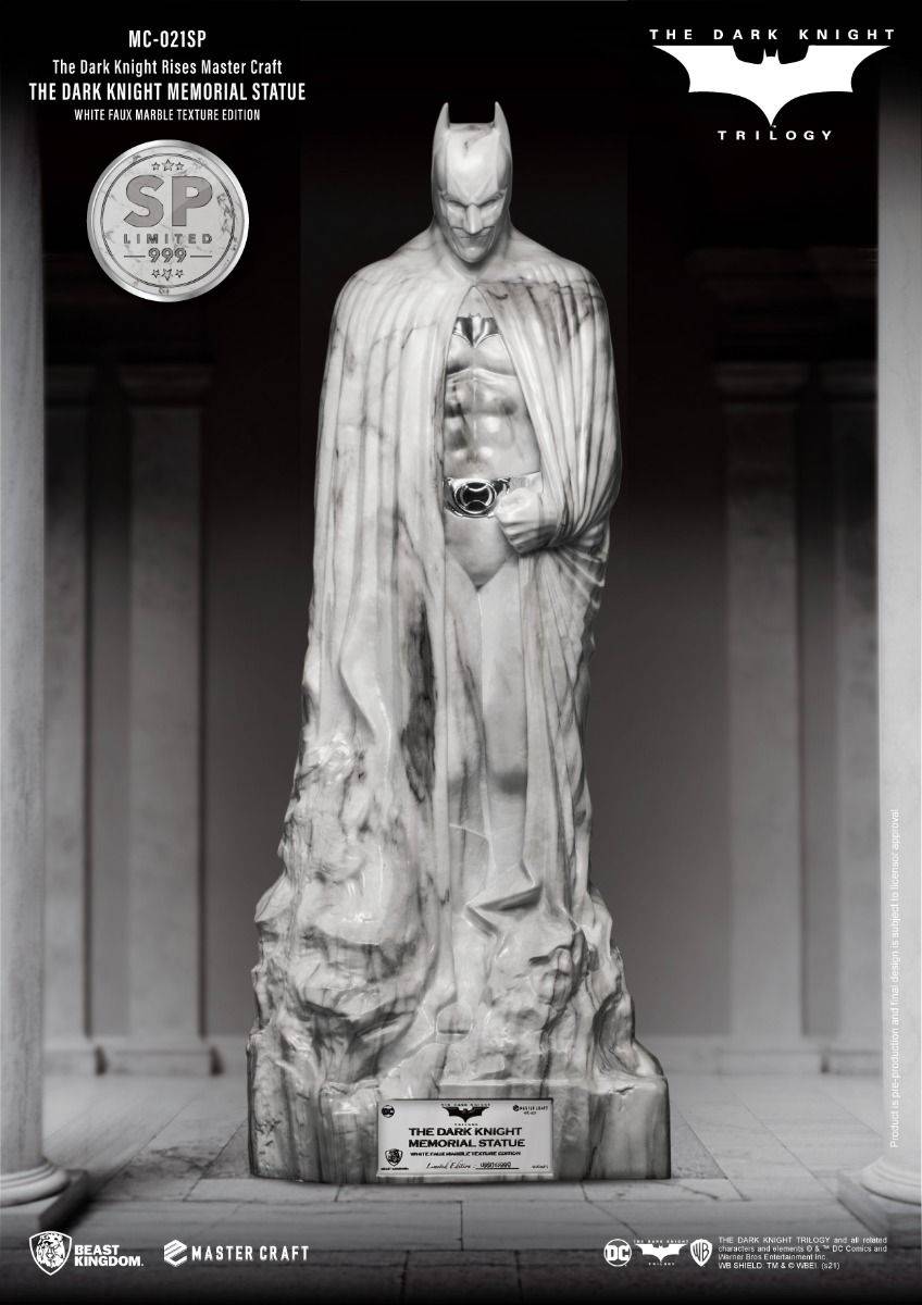 The Dark Knight Rises Master Craft The Dark Knight Memorial Statue White Faux Marble Texture Edition