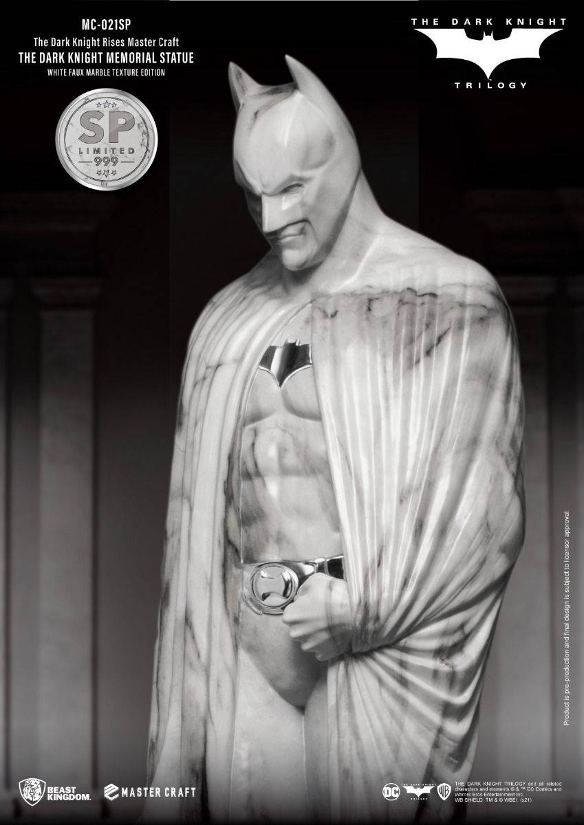 The Dark Knight Rises Master Craft The Dark Knight Memorial Statue White Faux Marble Texture Edition - Image 8