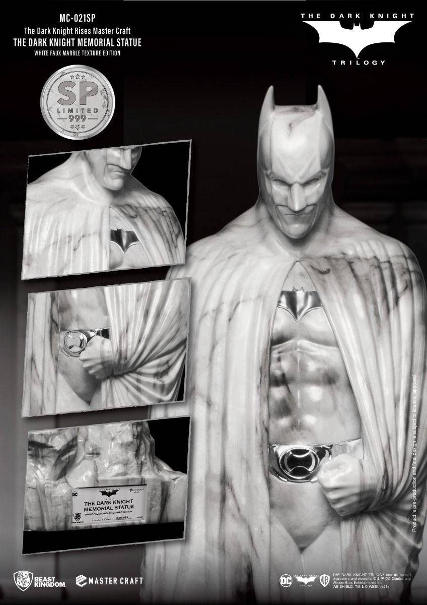 The Dark Knight Rises Master Craft The Dark Knight Memorial Statue White Faux Marble Texture Edition - Image 11