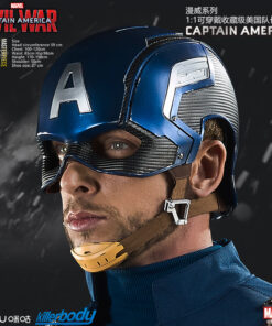 Alternative view of Captain America 1/1 collectibles Bluetooth speaker Helmet  By Killerbody collectibles.