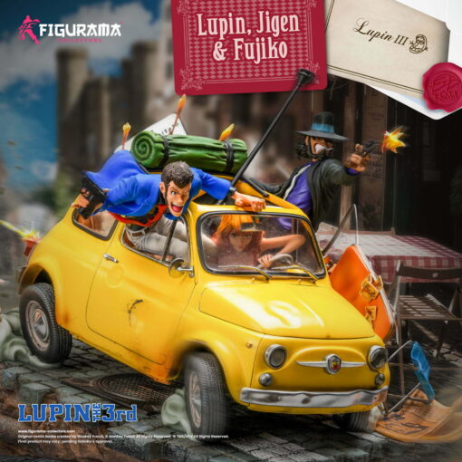 LUPIN THE 3RD - LUPIN, JIGEN, & FUJIKO ELITE DIORAMA STATUE BY FIGURAMA COLLECTORS - Displayed piece