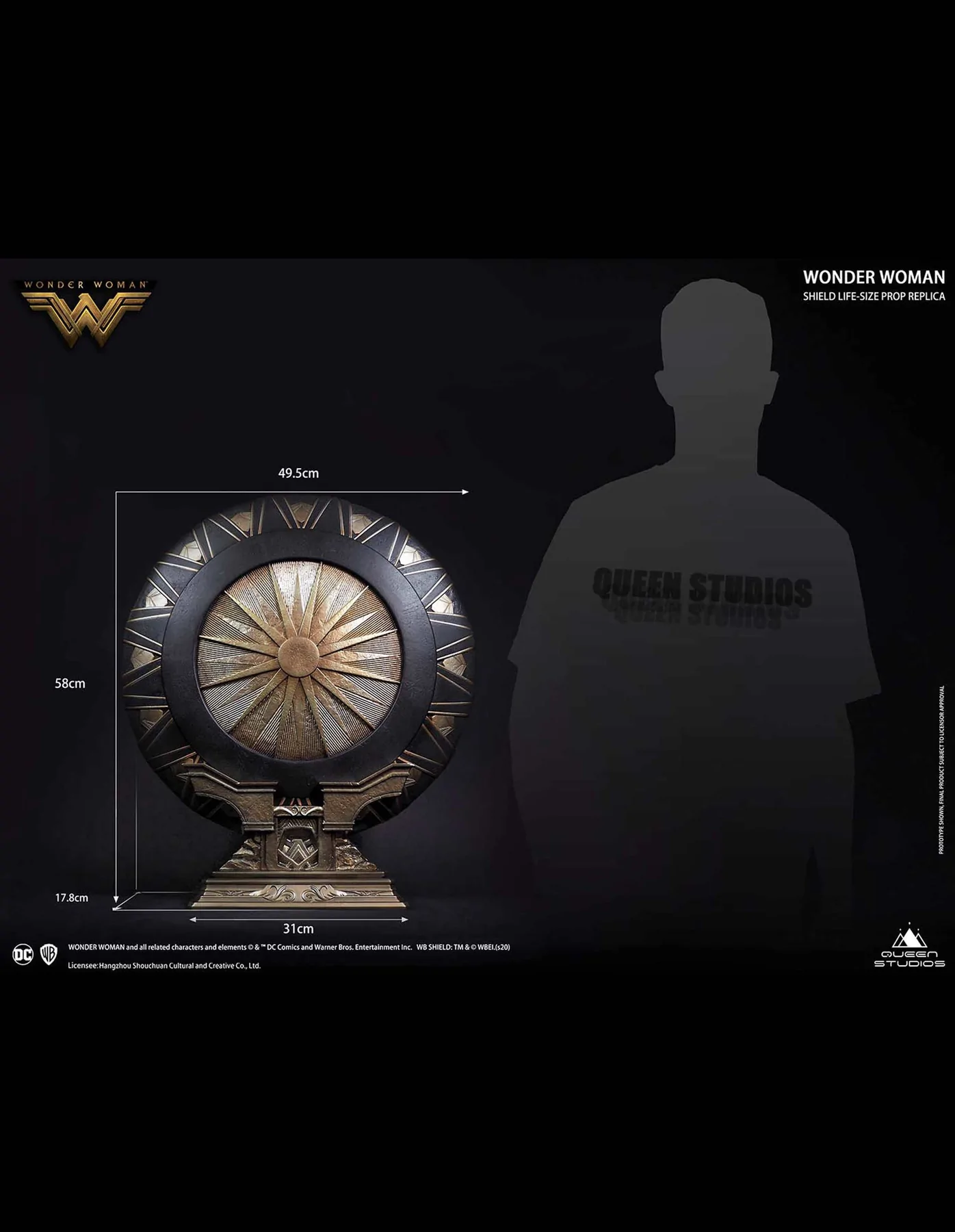 QUEEN STUDIOS Wonder Woman Shield Life-size Prop Replica (Polystone) - Image 2