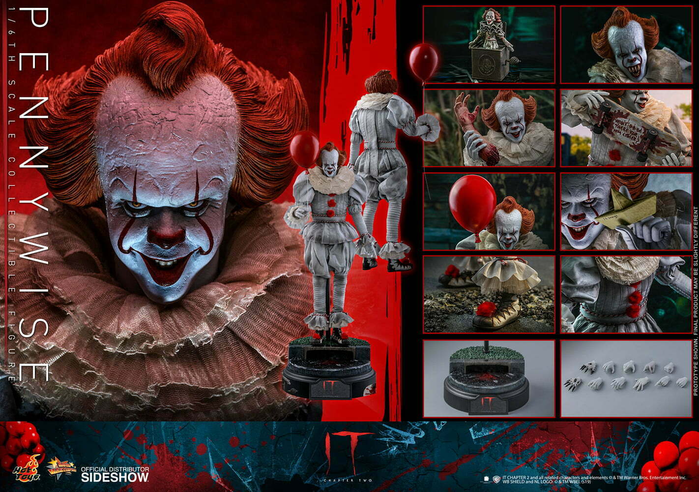 Pennywise Sixth Scale Figure by Hot Toys IT: Chapter Two - Movie Masterpiece Series - Image 3