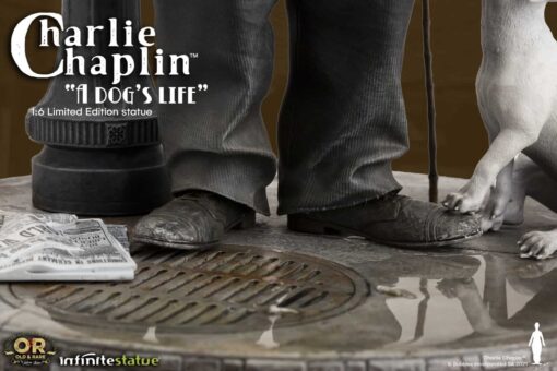 CHARLIE CHAPLIN "DOG'S LIFE" W/LIGHT RESIN STATUE - Image 11