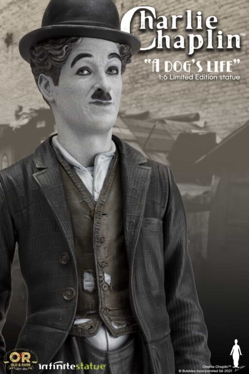 CHARLIE CHAPLIN "DOG'S LIFE" W/LIGHT RESIN STATUE - Image 5