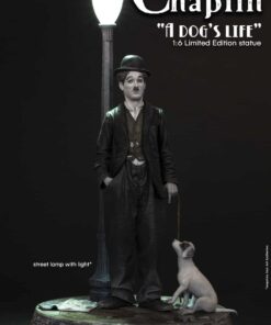 Alternative view of CHARLIE CHAPLIN "DOG'S LIFE" W/LIGHT RESIN STATUE