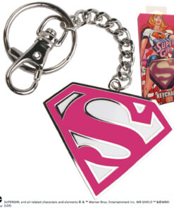 Supergirl 5cm Pink Logo Keychain