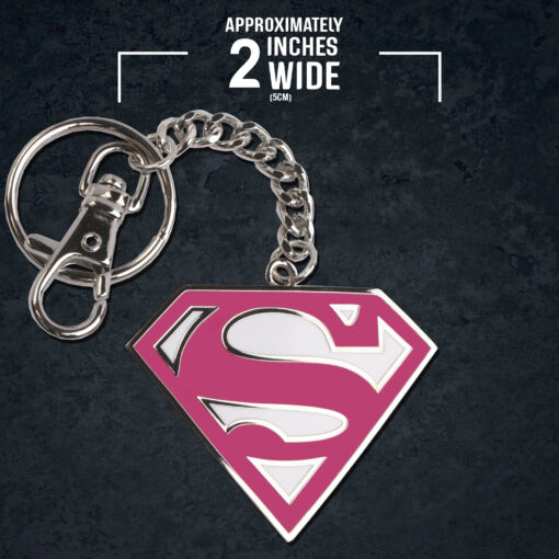 Supergirl 5cm Pink Logo Keychain - Image 4