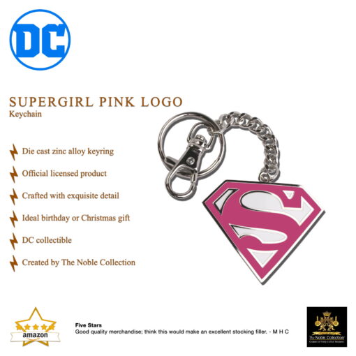 Supergirl 5cm Pink Logo Keychain - Image 5