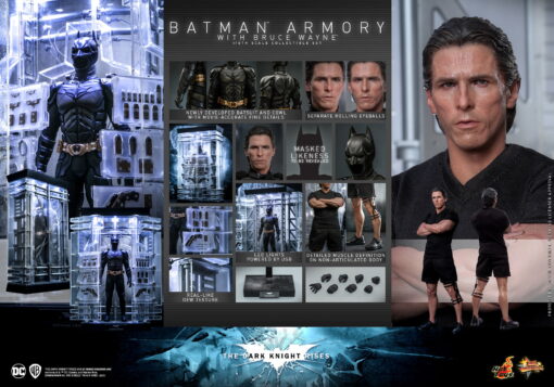 Batman Armory with Bruce Wayne Sixth Scale Figure Set By Hottoys - Image 3