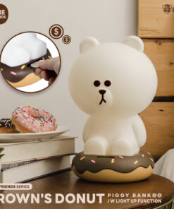 LINE FRIENDS Series BROWN's Donut Piggy Bank w/ Light Up Function