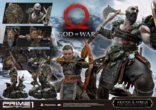 God of War: Kratos & amp; Atreus 1/4 Scale Diorama statues Ivaldi's Deadly Mist Armor Set By Prime 1 Studios Edition Size: 200 - Image 2