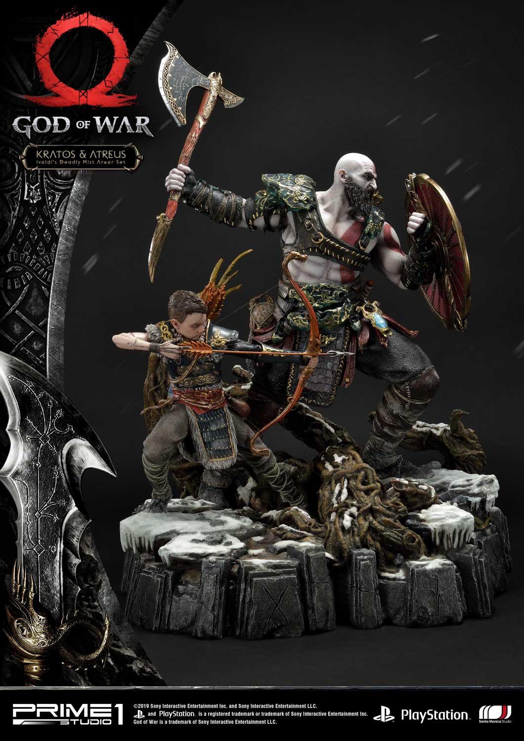 God of War: Kratos & amp; Atreus 1/4 Scale Diorama statues Ivaldi's Deadly Mist Armor Set By Prime 1 Studios Edition Size: 200 - Image 9