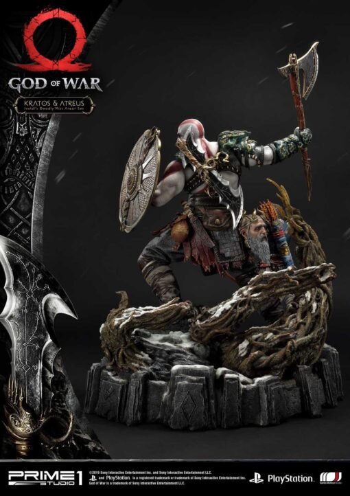 God of War: Kratos & amp; Atreus 1/4 Scale Diorama statues Ivaldi's Deadly Mist Armor Set By Prime 1 Studios Edition Size: 200 - Image 7