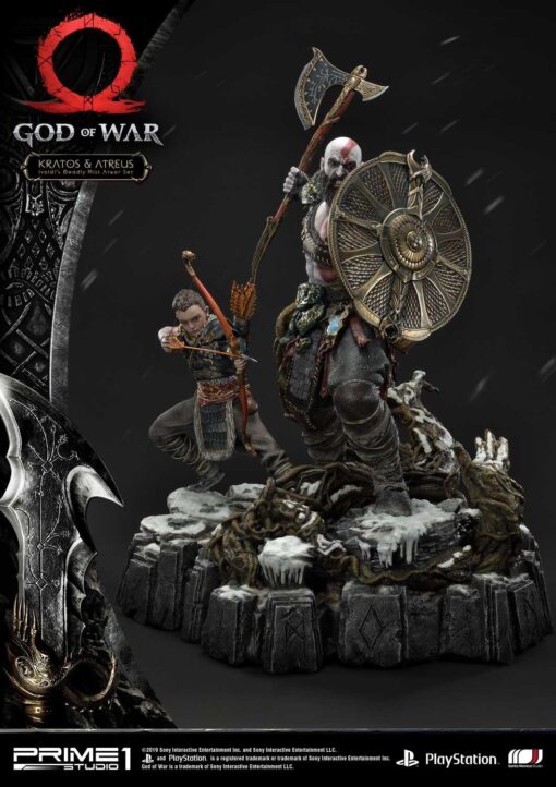 God of War: Kratos & amp; Atreus 1/4 Scale Diorama statues Ivaldi's Deadly Mist Armor Set By Prime 1 Studios Edition Size: 200