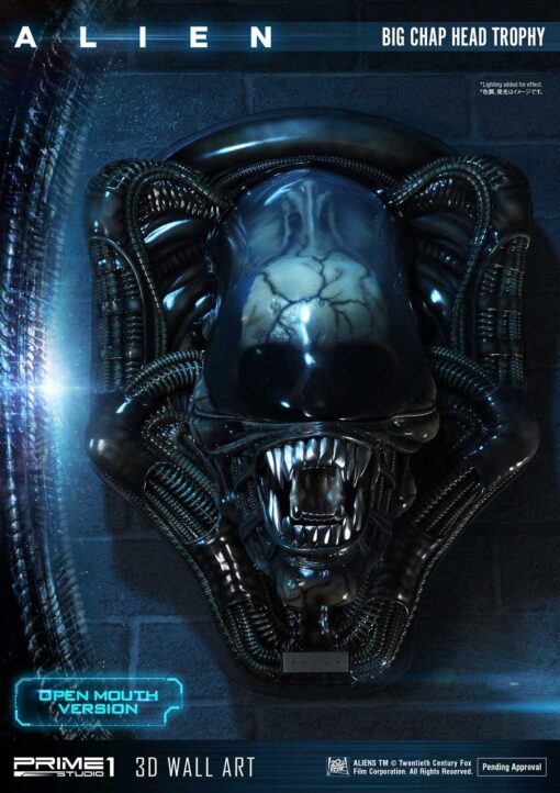 Alien Big Chap Head Trophy - 3D Wall Art Open Mouth Version By Prime1Studio