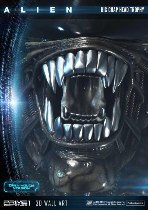 Alien Big Chap Head Trophy - 3D Wall Art Open Mouth Version By Prime1Studio - Image 8