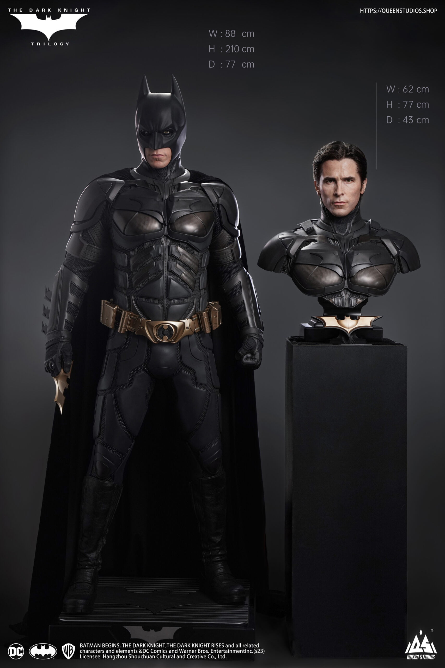Queen Studios - Christian Bale 1/1 Bust + TDK Batman 1/1 Statue + Batman Armory (with interchangeable head sculpts) Ultimate Edition - Image 41