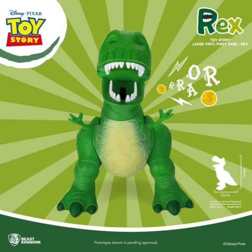 Toy Story Large Vinyl Piggy Bank: Rex - Beast Kingdom - Image 4