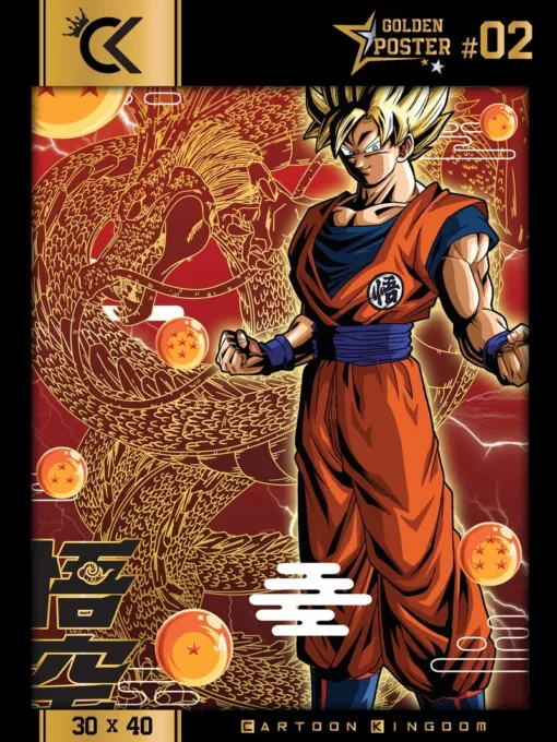 Dragon Ball Super Golden Poster. Official product by Cartoon Kingdom ...