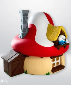 MUSHROOM HOUSE PIGGY BANK THE SMURFS - Plastoy - Image 3
