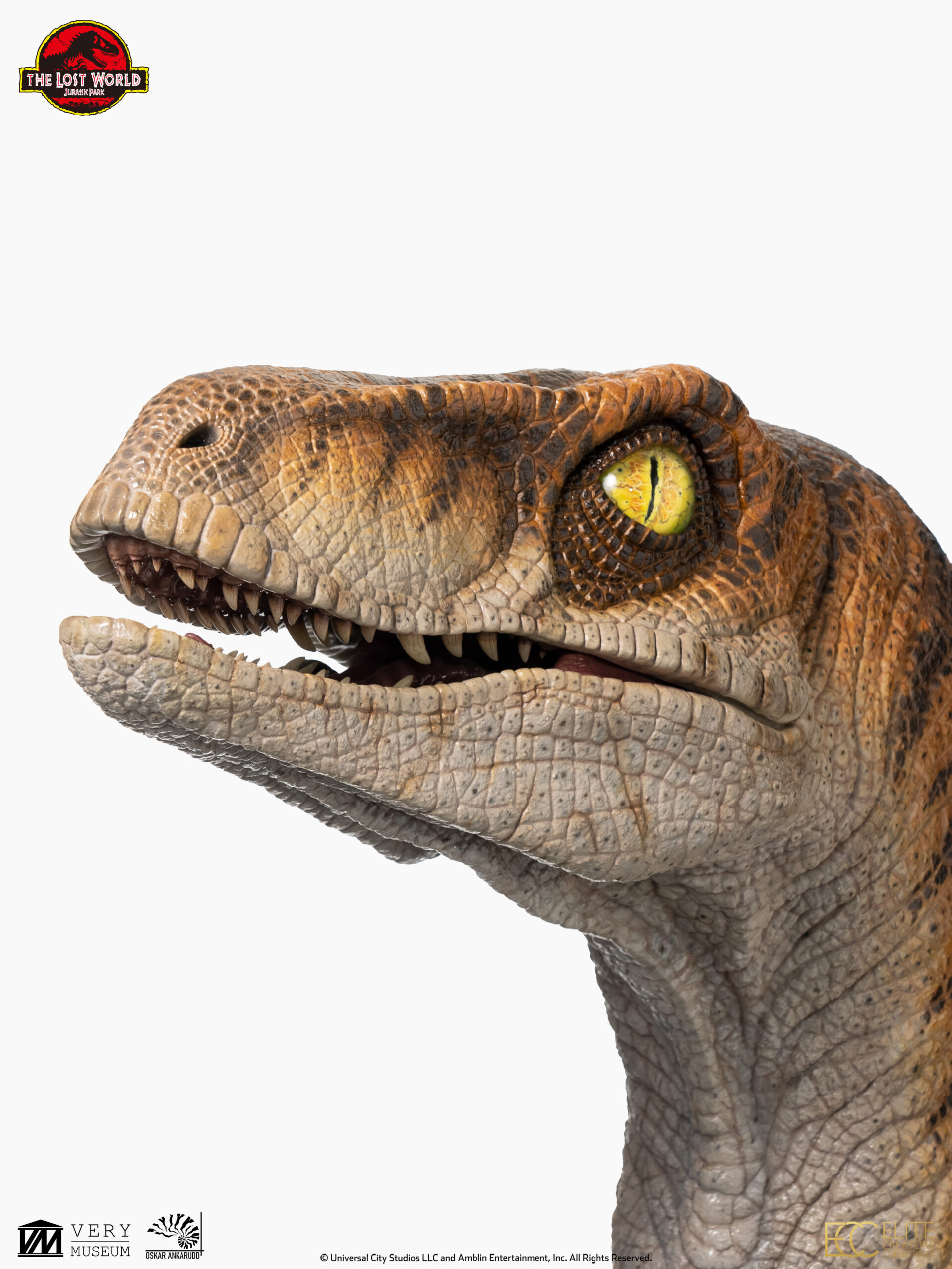 ELITE CREATURE COLLECTIBLE PRESENTS: The Lost World: Jurassic Park Male Velociraptor Life-Size Bust - Image 15