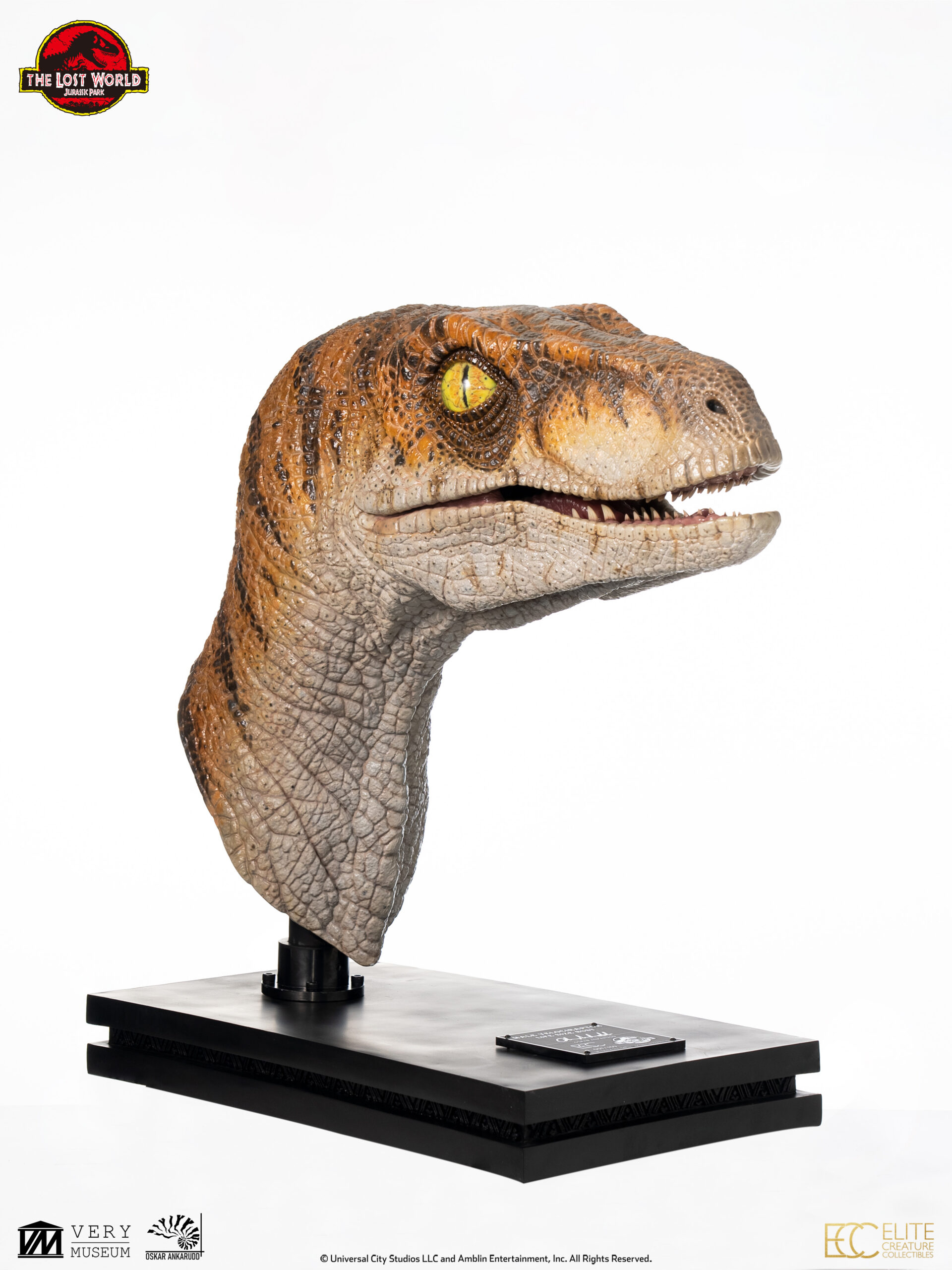 ELITE CREATURE COLLECTIBLE PRESENTS: The Lost World: Jurassic Park Male Velociraptor Life-Size Bust - Image 6