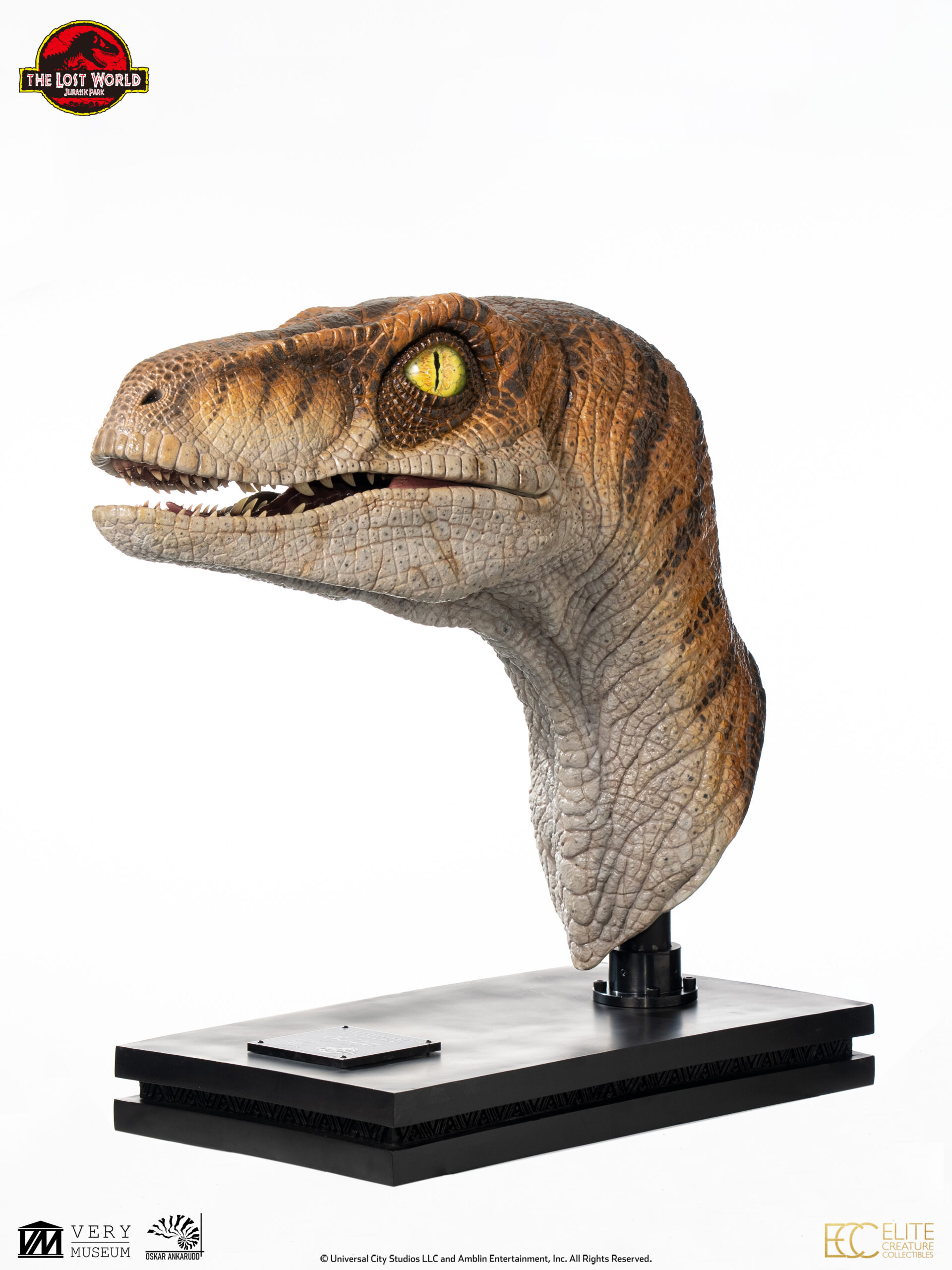 ELITE CREATURE COLLECTIBLE PRESENTS: The Lost World: Jurassic Park Male Velociraptor Life-Size Bust - Image 5