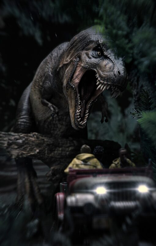 T-Rex Chase Statues Demi Art Scale 1/20 by Iron Studios