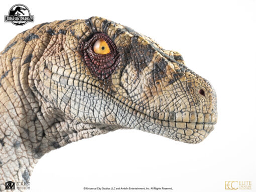 ELITE CREATURE COLLECTIBLES PRESENTS: Jurassic Park III: Female Velociraptor "White Queen" Bust - Image 3