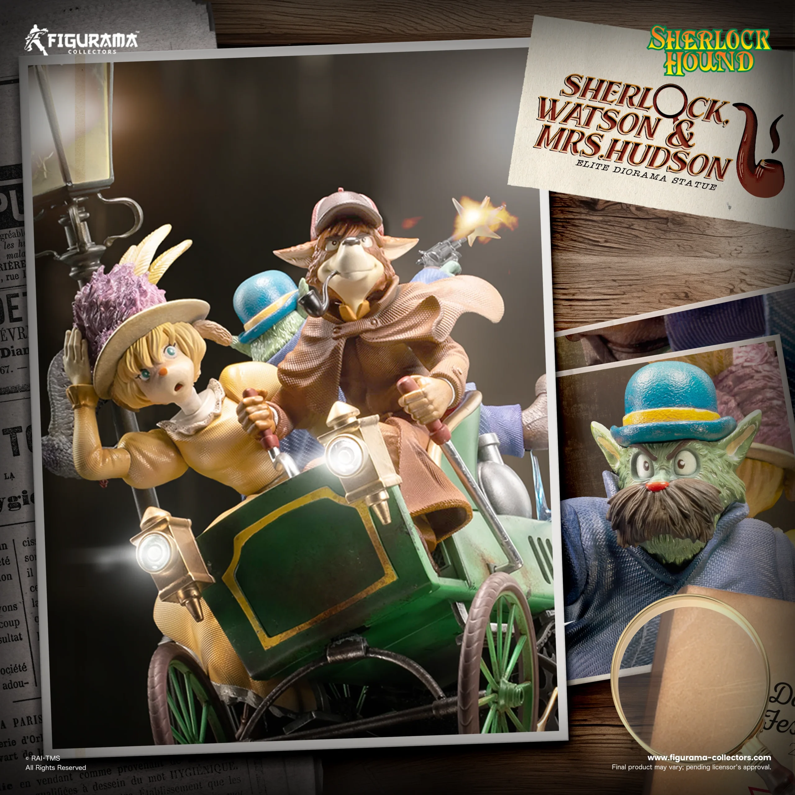 Sherlock Hound: Sherlock Holmes, Watson, and Mrs. Hudson Elite Diorama Statue - Figurama - Image 19