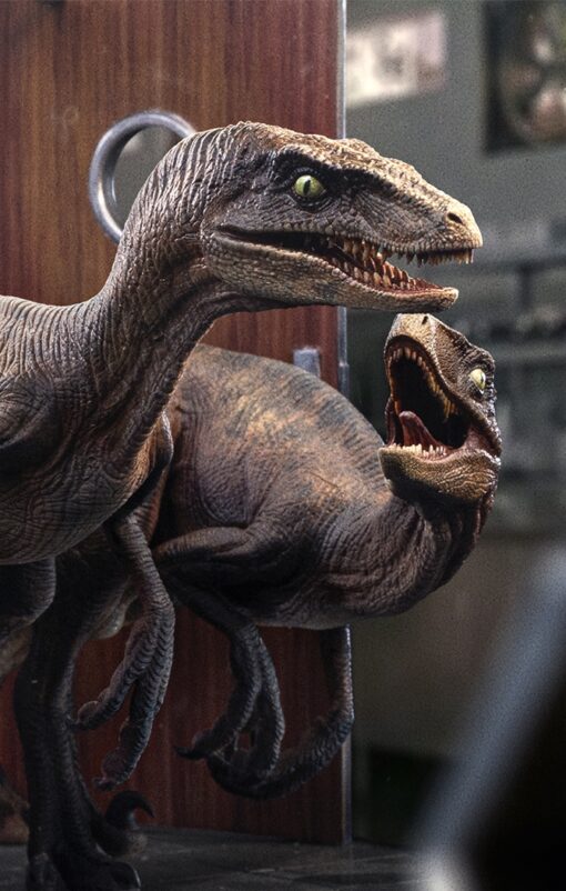 Statue Raptors at the Kitchen’s Door – Jurassic Park – Art Scale 1/10 – Iron Studios