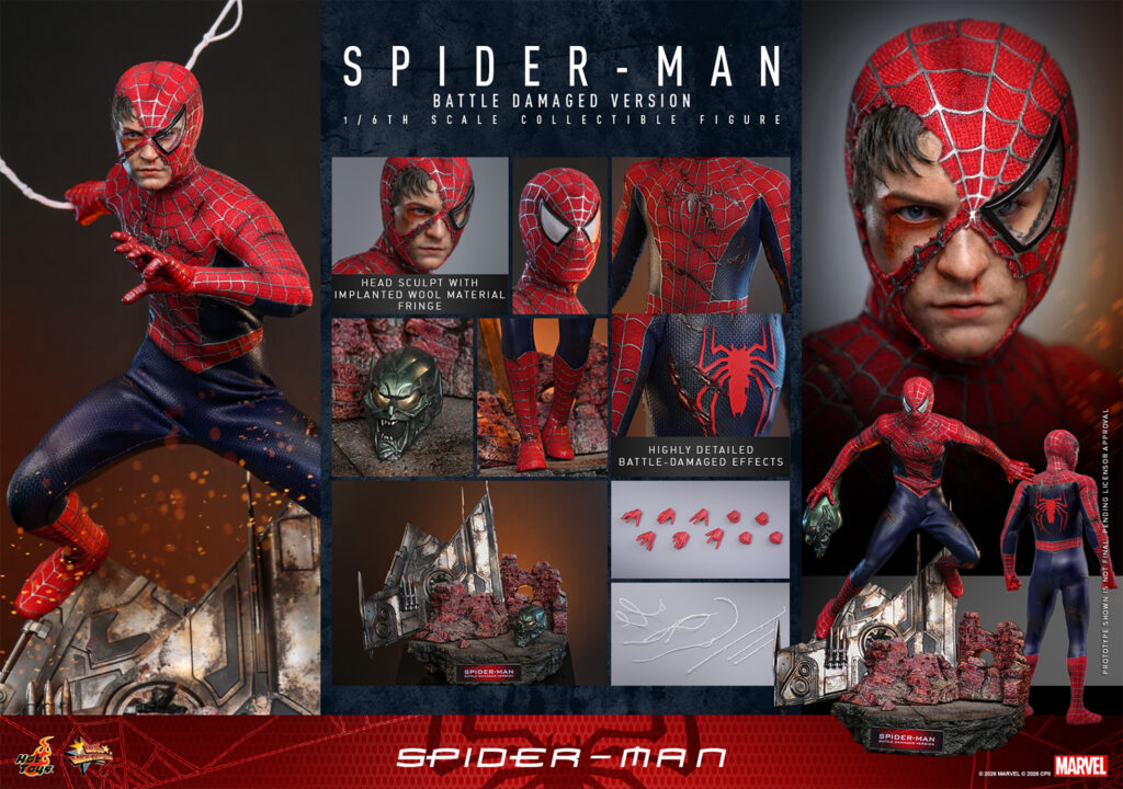 SpiderMan (Battle Damaged Version) Sixth Scale Figure Hot Toys