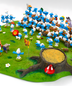 The Smurfs Family Photo metal diorama By Pixi