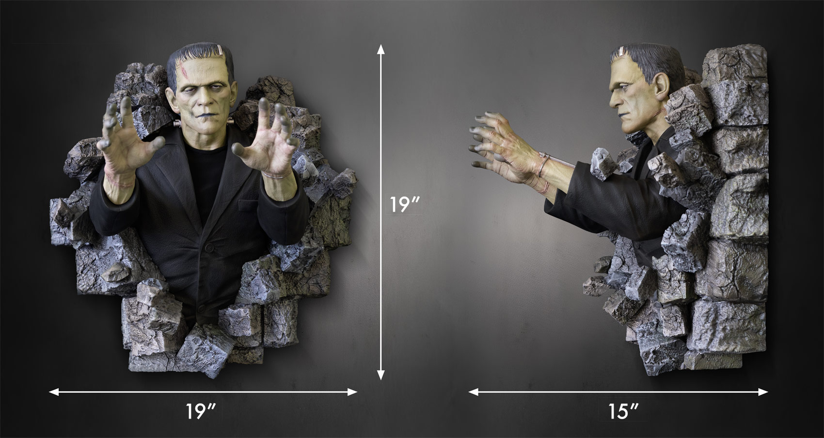 Frankenstein Half Scale Wall Sculpture - HCG Collectibles - Image 4
