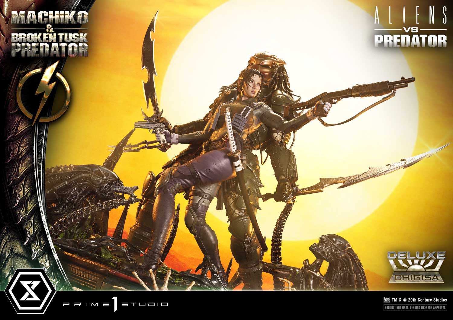 Ultimate Premium Masterline Aliens vs Predator (Comic) Machiko & Broken Tusk Predator Deluxe Version - Prime1Studio - Image 35